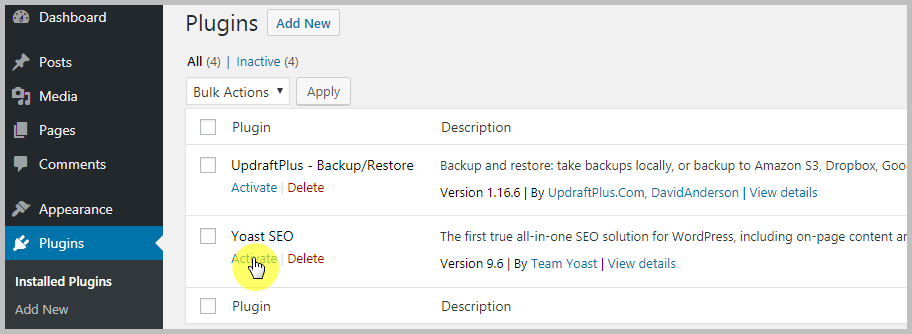 Activating Plugin from WP Dashboard Activating Plugin from WP Dashboard