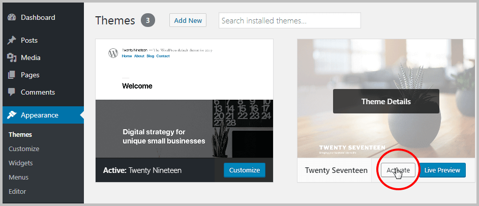 Activating WordPress theme After FTP download Activating WordPress theme After FTP download