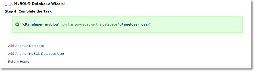 Creating Database Successful Creating Database Successful