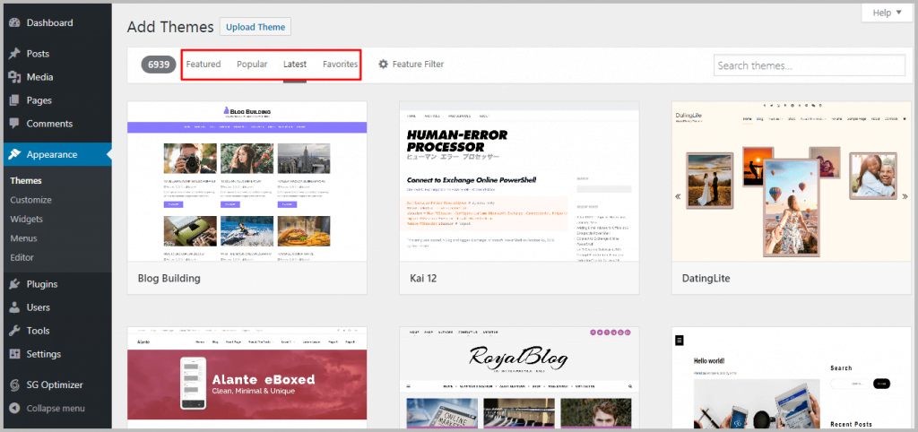 Installing WordPress theme Add Themes Installing WordPress theme - Add Themes
