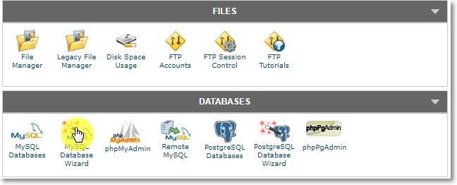 MySQL Database Wizard on cPanel 1 MySQL Database Wizard on cPanel