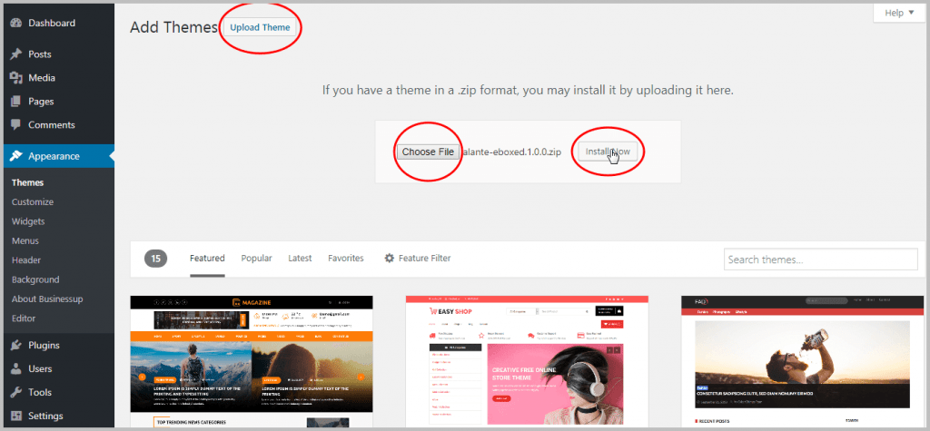 Uploading WordPress Theme to Install Uploading WordPress Theme to Install