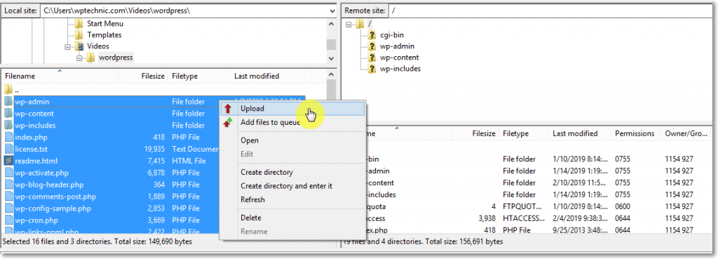 Uploading WordPress files to hosting using FTP 1 Uploading WordPress files to hosting using FTP 1