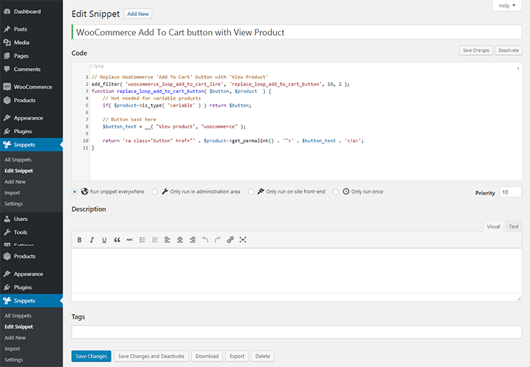 WooCommerce Add to Cart replaced with View Product Button