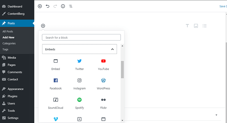 WP Block Editor Embeds WP Block Editor Embeds