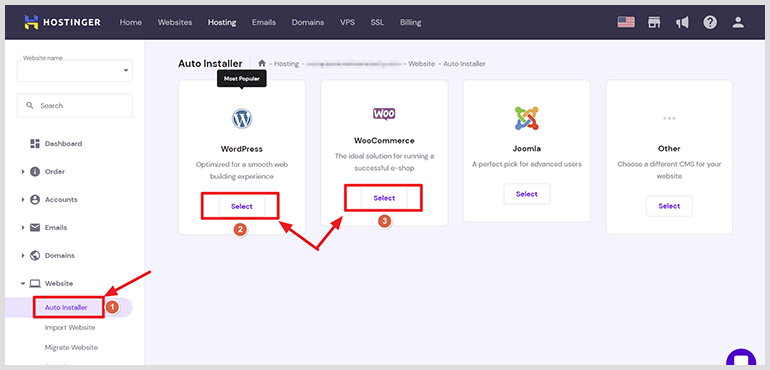 How to Install WordPress or WooCommerce using Hostinger Auto Installer 2 How to Install WordPress or WooCommerce using Hostinger Auto Installer
