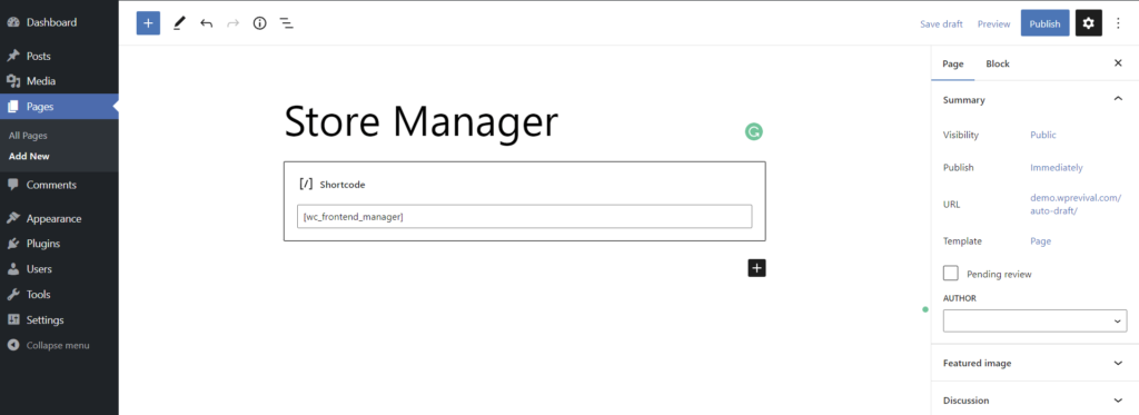 wcfm shortcodes ss12