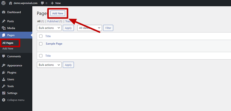 wordpress website create a page wordpress website create a page