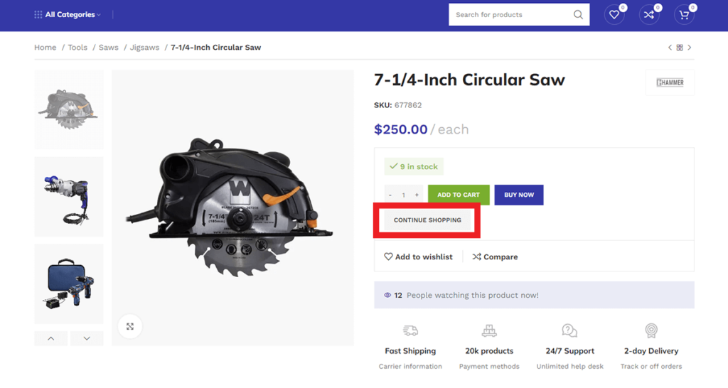 Show a Continue Shopping Button on WooCommerce Single Product Page Show a “Continue Shopping” Button on WooCommerce Single Product Page